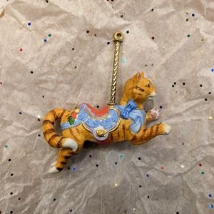 Lenox 1989 Carousel Collection Porcelain Tiger Cat Ornament
